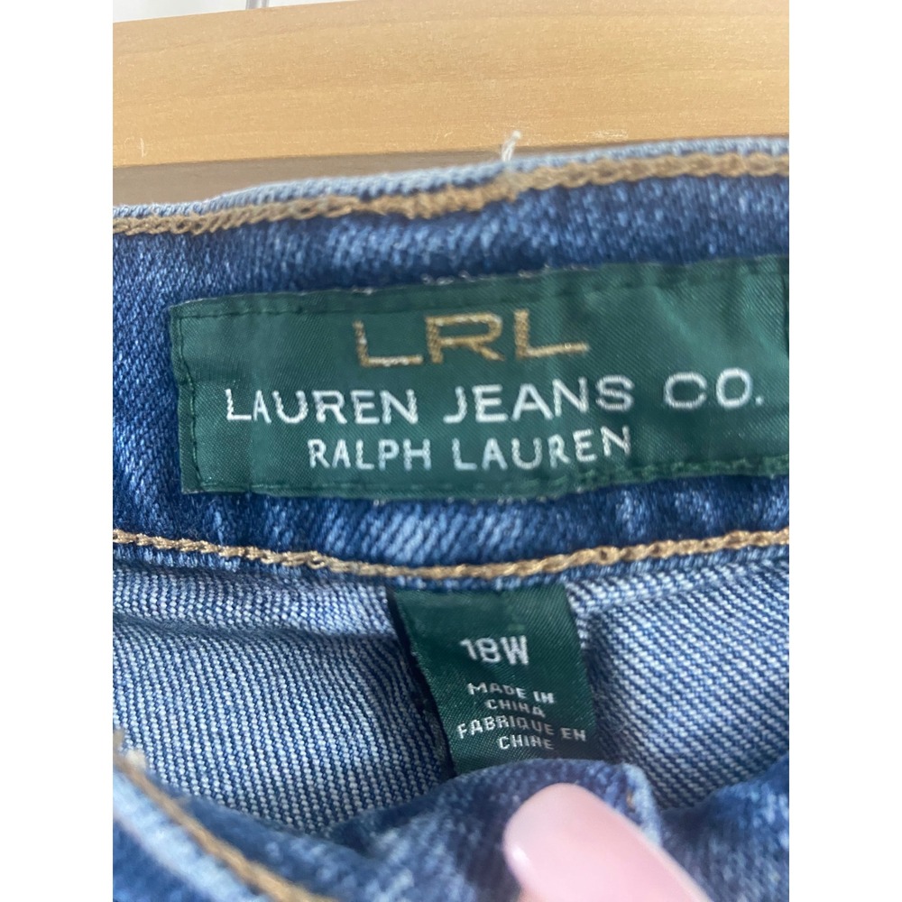 Lauren Ralph Lauren Jeans Co Womens Medium Wash Straight Leg Denim Blue Jeans